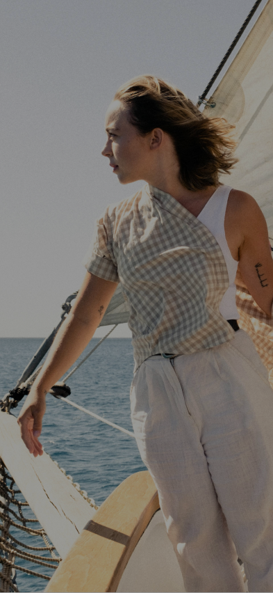On the deck of a yacht at sea — Pelagus retreat