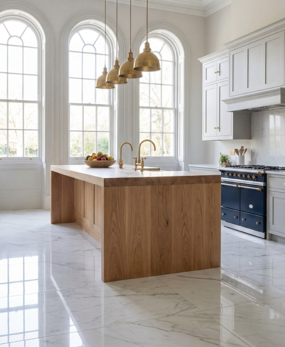 The kitchen and dining space at a Pelagus retreat venue