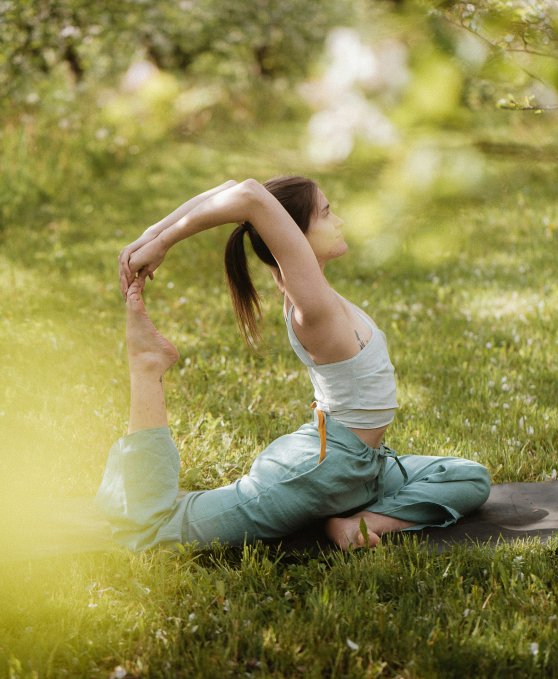 An outdoor yoga session at a Pelagus retreat