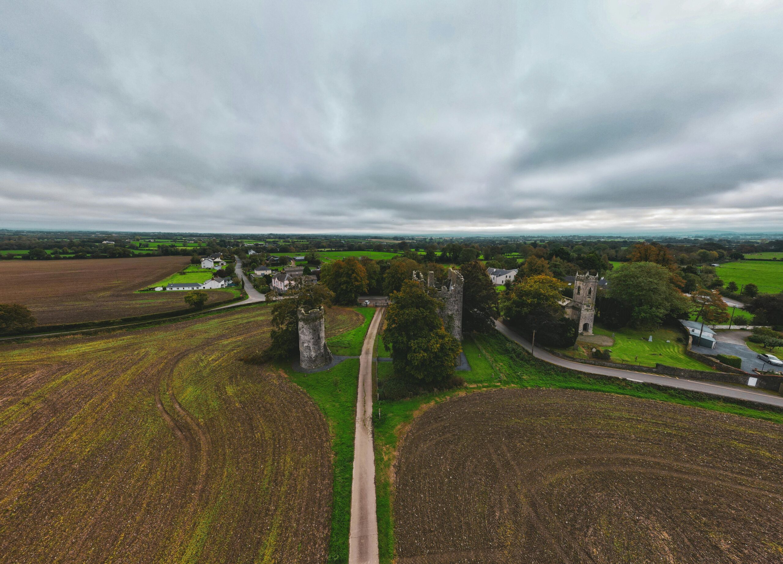 Patchwork farmland of the Irish countryside