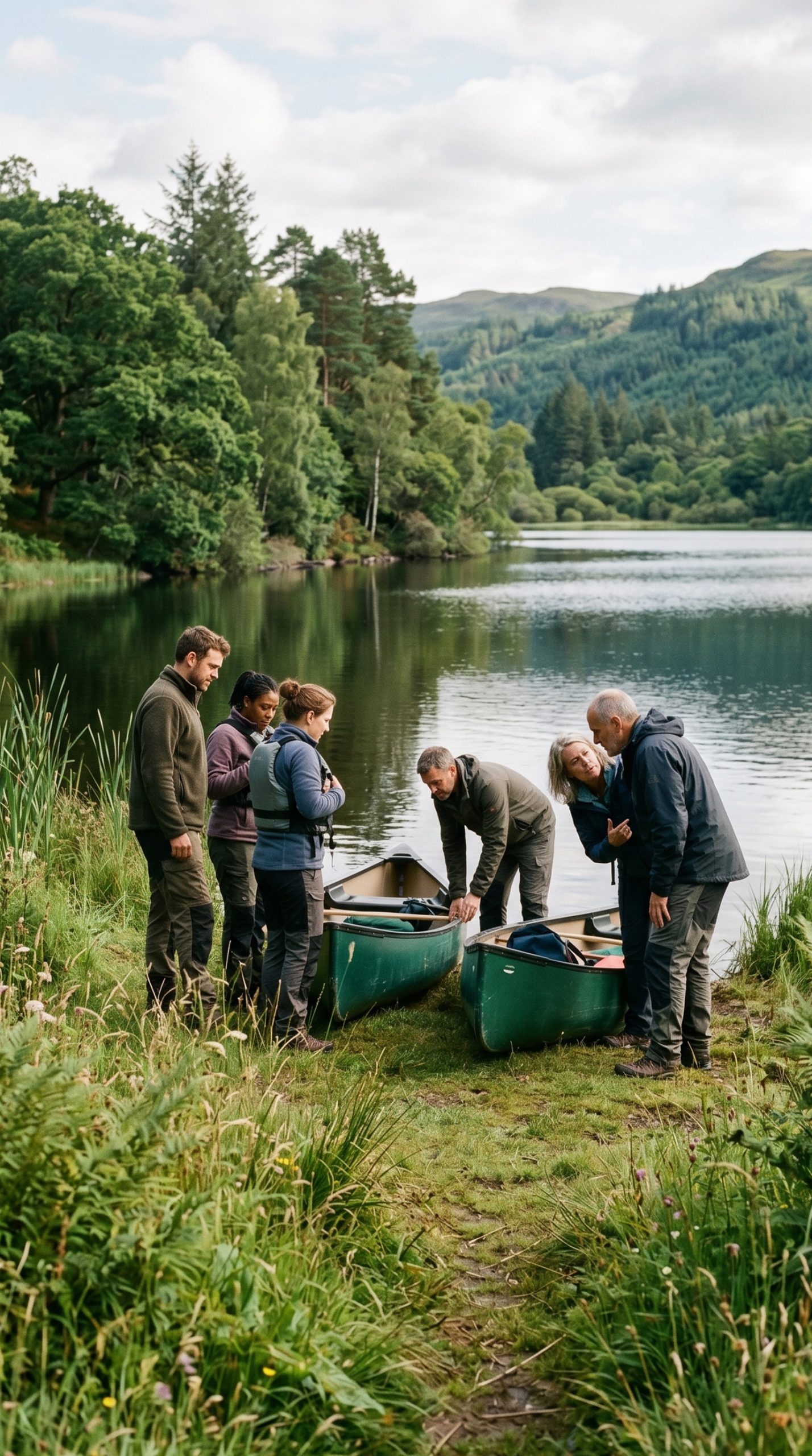 A group gathered outdoors by the water — Pelagus peer support